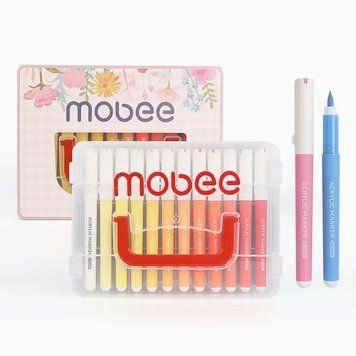Акрилові маркери-пензлі Mobee 60 кольорів із прямою подачею фарби, для різних поверхонь id_91 фото